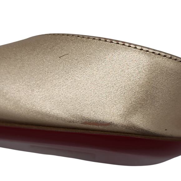 Christian Louboutin Iriza Pumps 85 - Calf Leather - Gold - 37.5 7 US $845 - Picture 11 of 13